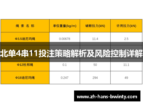 北单4串11投注策略解析及风险控制详解